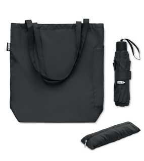 Súprava RPET s 21-palcovým dáždnikom > čierna