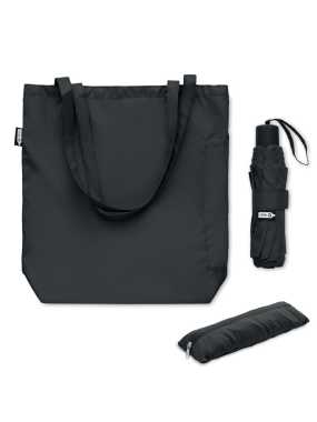 Súprava RPET s 21-palcovým dáždnikom > čierna