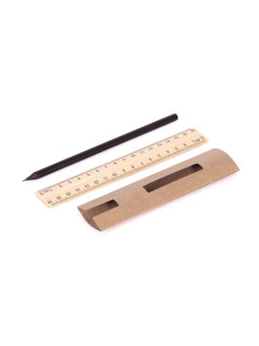 Sada ceruzky a pravítka > béžová