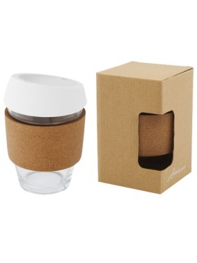 Kelímek o objemu 360 ml s korkovým obalem a silikonovým víčkem Lidan>biela