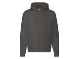 Pánska mikina (FRUIT OF THE LOOM Hooded Sweat Jacket ) > šedá (charcoal) > S