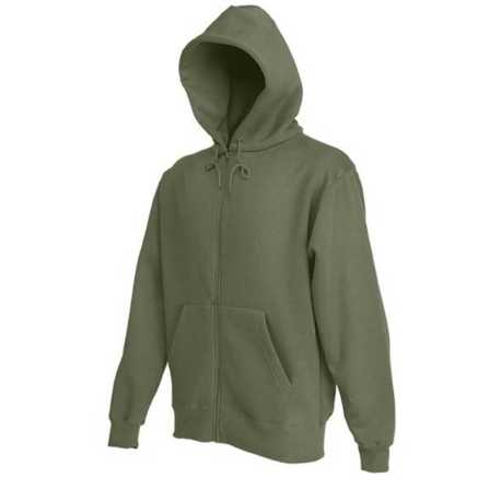 Pánska mikina (FRUIT OF THE LOOM Hooded Sweat Jacket ) > zelená (olive) > S