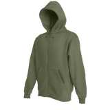 Pánska mikina (FRUIT OF THE LOOM Hooded Sweat Jacket ) > zelená (olive) > S