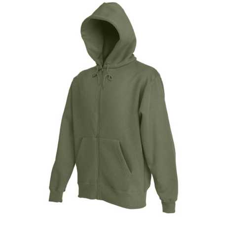 Pánska mikina (FRUIT OF THE LOOM Hooded Sweat Jacket ) > zelená (olive) > S