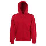 Pánska mikina (FRUIT OF THE LOOM Hooded Sweat Jacket ) > červená > S
