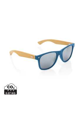 Slnečné okuliare z RCS recykl. plastu a FSC bambusu > modrá