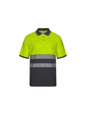 Pánska polokošeľa (VELILLA RS SS TWO-TONE COTTON POLO) > šedá / žltá (hi-vis) > 3XL