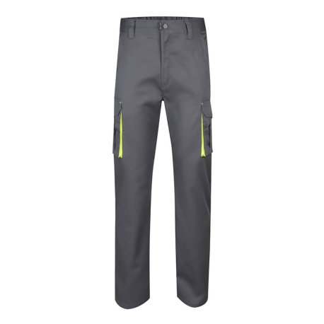 Pánske nohavice (VELILLA TWO-TONE STRETCH TROUSERS) > šedá / žltá (hi-vis) > 34
