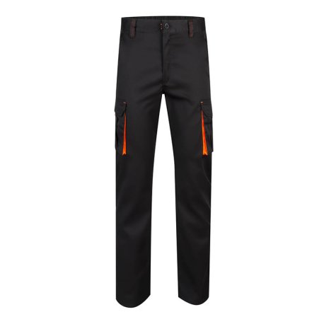 Pánske nohavice (VELILLA TWO-TONE STRETCH TROUSERS) > čierna / oranžová (hi-vis) > 40