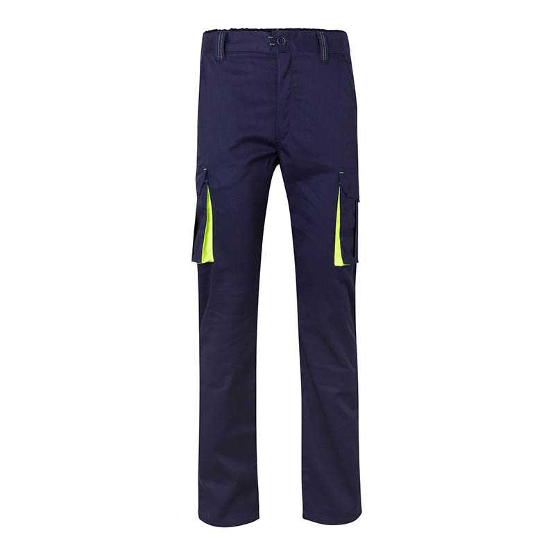 Pánske nohavice (VELILLA TWO-TONE STRETCH TROUSERS) > modrá (marine) / žltá (hi-vis) > 34