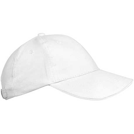 Detská 6 panelová šiltovka (KARIBAN ORLANDO KIDS CHILDREN CAP) > biela