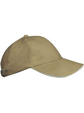 Detská 6 panelová šiltovka (KARIBAN ORLANDO KIDS CHILDREN CAP) > béžová / biela