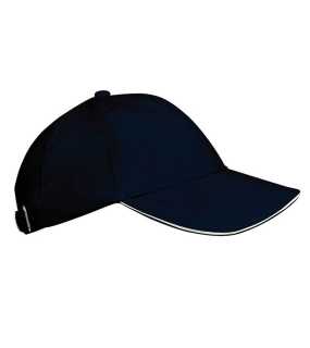 Detská 6 panelová šiltovka (KARIBAN ORLANDO KIDS CHILDREN CAP)>modrá (navy) / biela