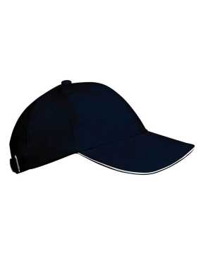 Detská 6 panelová šiltovka (KARIBAN ORLANDO KIDS CHILDREN CAP)>modrá (navy) / biela