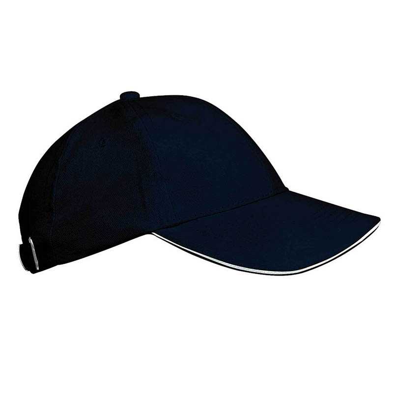 Detská 6 panelová šiltovka (KARIBAN ORLANDO KIDS CHILDREN CAP)>modrá (navy) / biela