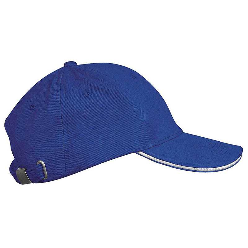 Detská 6 panelová šiltovka (KARIBAN ORLANDO KIDS CHILDREN CAP)>modrá (royal) / biela