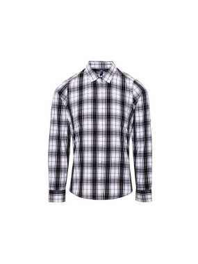 Dámska košeľa (PREMIER "GINMILL" CHECK -LADIES COTTON LONG SLEEVE SHIRT)>čierna / biela>S