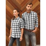 Dámska košeľa(PREMIER "GINMILL" CHECK -LADIES COTTON LONG SLEEVE SHIRT)>čierna / biela>2XL