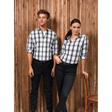Dámska košeľa(PREMIER "GINMILL" CHECK -LADIES COTTON LONG SLEEVE SHIRT)>čierna / biela>2XL