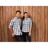 Dámska košeľa(PREMIER "GINMILL" CHECK -LADIES COTTON LONG SLEEVE SHIRT)>čierna / biela>2XL