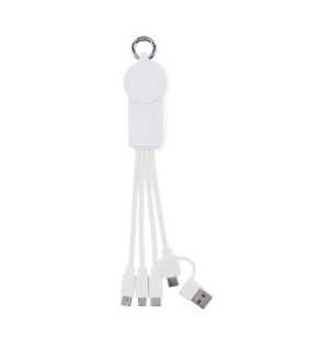 Nabíjací kábel USB-C, 2v1 > biela