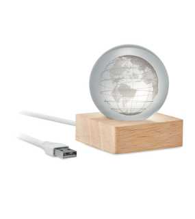 LED sklenený glóbus > hnedá (wood)