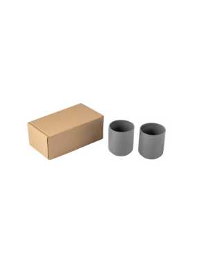 Sada 2 keramických pohárov 280 ml > šedá (dark)