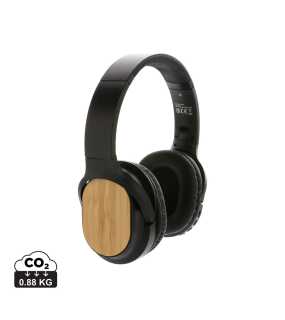 Bezdrôtové slúchadlá Elite z FSC bambusu a RCS recykl. ABS > čierna