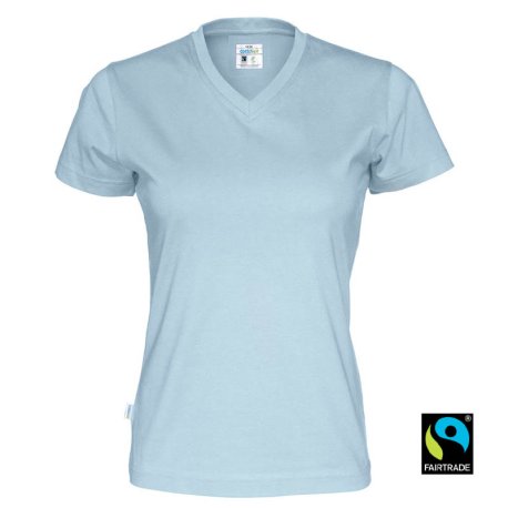 Dámske tričko (COTTOVER T-SHIRT V-NECK LADY) > modrá (sky) > L