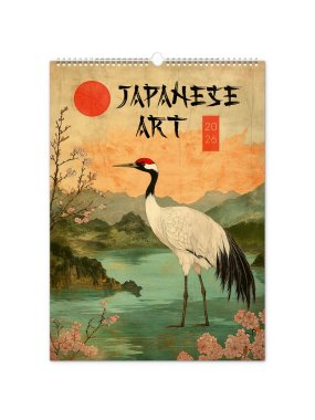 Nástenný kalendár (Vintage plagáty – japonské umenie 2026) - 33 x 46 x 1 cm