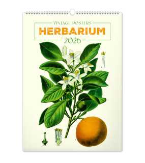 Nástenný kalendár (Vintage plagáty – herbár 2026) - 33 x 46 x 1 cm
