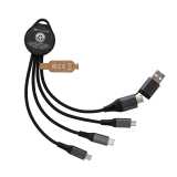 Nabíjací kábel 6 v 1 Terra 12cm z RCS recykl. hliníka a TPE > šedá
