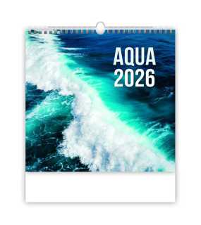 Nástenný kalendár (Aqua 2026) - 30 x 37 cm