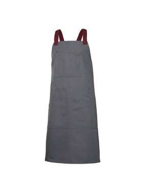 Zástera (VELILLA BIB CANVAS APRON) > šedá / fialová (maroon)
