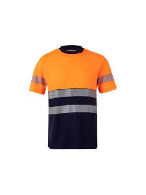 Pánske tričko (VELILLA RS SS TWO-TONE COTTON T-SHIRT)>modrá (navy) / oranžová (hi-vis)>S