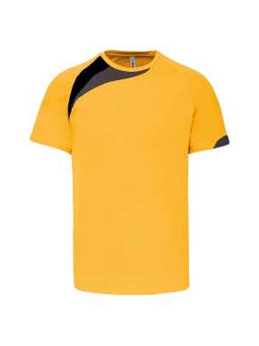 Detské tričko(Proact KIDS' SS SPORTS T-SHIRT)>žltá(sporty)/čierna/šedá(storm)>10/12