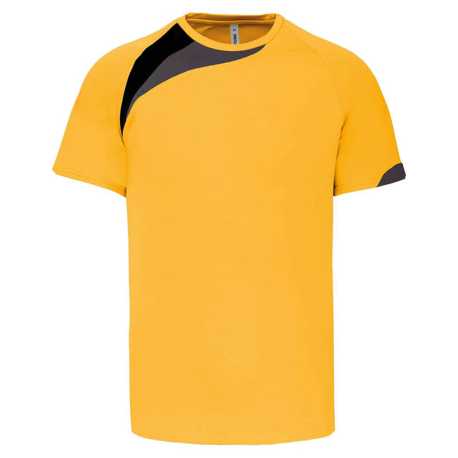 Detské tričko(Proact KIDS' SS SPORTS T-SHIRT)>žltá(sporty)/čierna/šedá(storm)>12/14