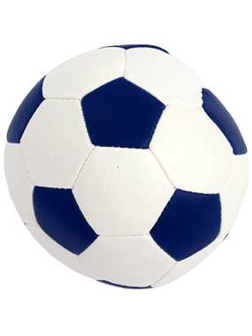 Mäkká futbalová lopta (MBW Vinyl soccer ball) > biela / modrá > O 8,0 cm