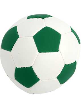 Mäkká futbalová lopta (MBW Vinyl soccer ball) > biela / zelená > O 10 cm