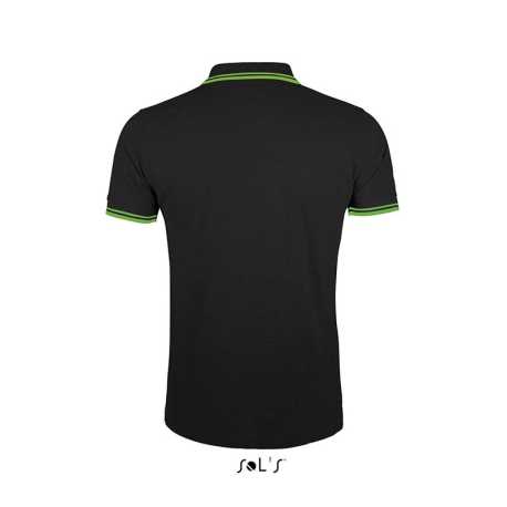 Pánska polokošeľa (SOLS MEN POLO SHIRT) > čierna / zelená (lime) > M