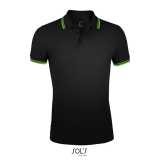 Pánska polokošeľa (SOLS MEN POLO SHIRT) > čierna / zelená (lime) > M