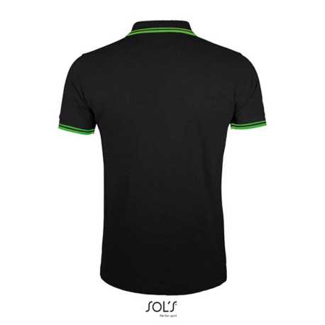 Pánska polokošeľa (SOLS MEN POLO SHIRT) > čierna / zelená (lime) > M