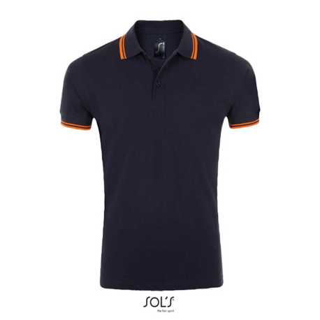 Pánska polokošeľa (SOLS MEN POLO SHIRT)>modrá (french navy) / oranžová (neon)>2XL