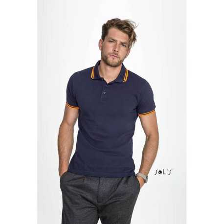 Pánska polokošeľa (SOLS MEN POLO SHIRT)>modrá (french navy) / oranžová (neon)>2XL