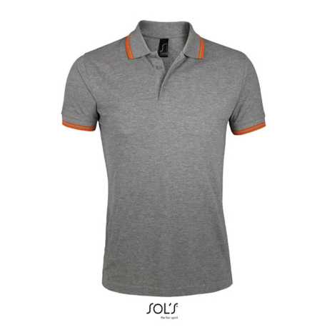 Pánska polokošeľa (SOLS MEN POLO SHIRT) > šedá (melange) / oranžová > 2XL