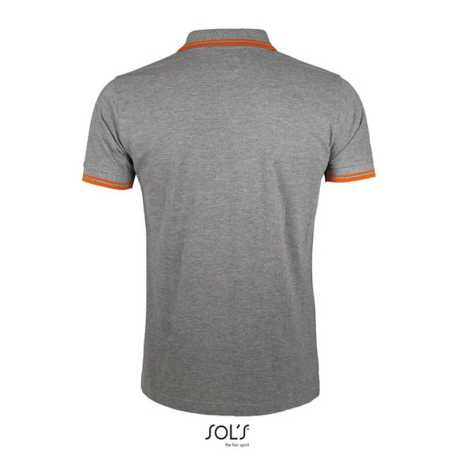 Pánska polokošeľa (SOLS MEN POLO SHIRT) > šedá (melange) / oranžová > 2XL
