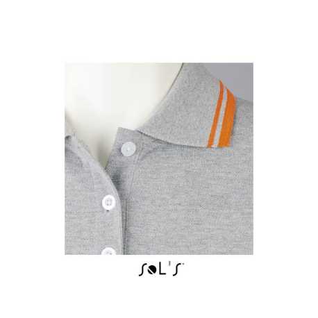 Pánska polokošeľa (SOLS MEN POLO SHIRT) > šedá (melange) / oranžová > 2XL