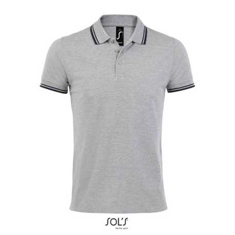 Pánska polokošeľa (SOLS MEN POLO SHIRT) > šedá / modrá (navy) > XL