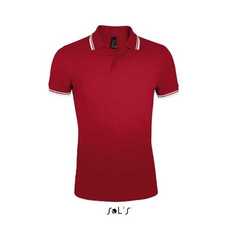 Pánska polokošeľa (SOLS MEN POLO SHIRT) > červená / biela > 2XL
