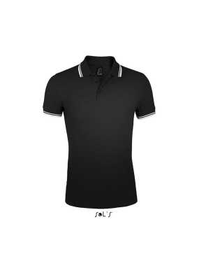 Pánska polokošeľa (SOLS MEN POLO SHIRT) > čierna / biela > 2XL